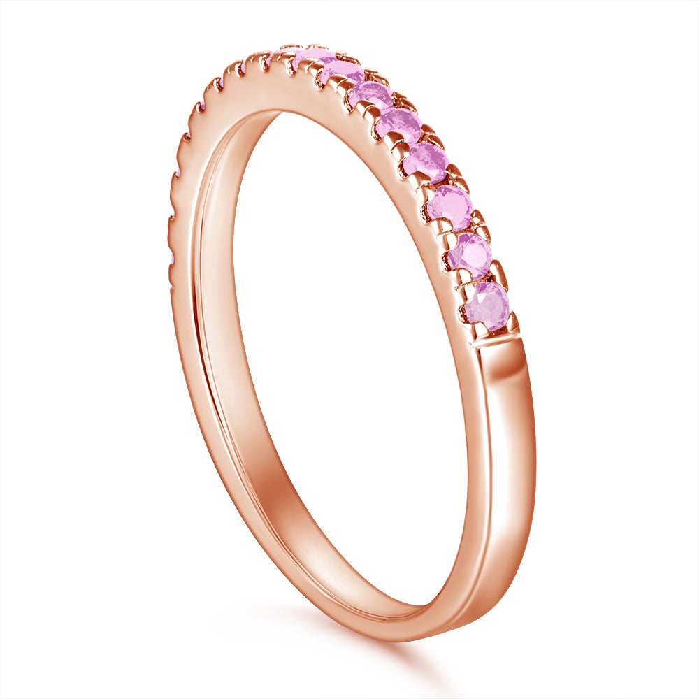 Silver Band Ring with Tiny CZ Diamonds