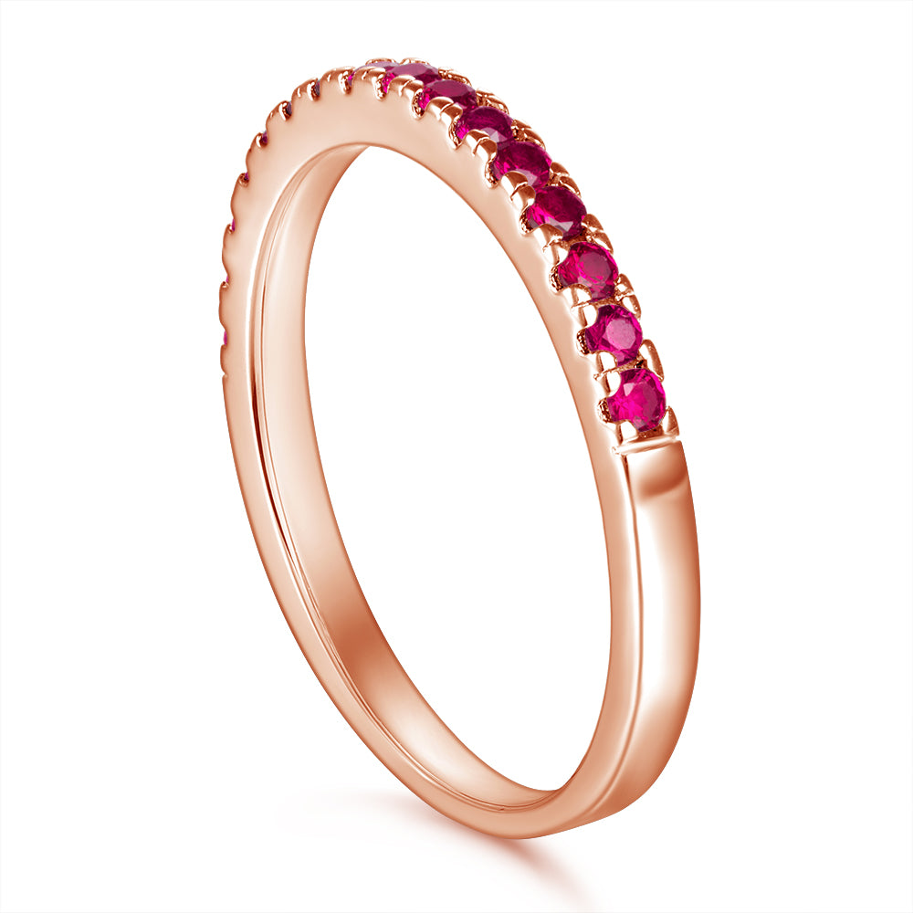Silver Band Ring with Tiny CZ Diamonds