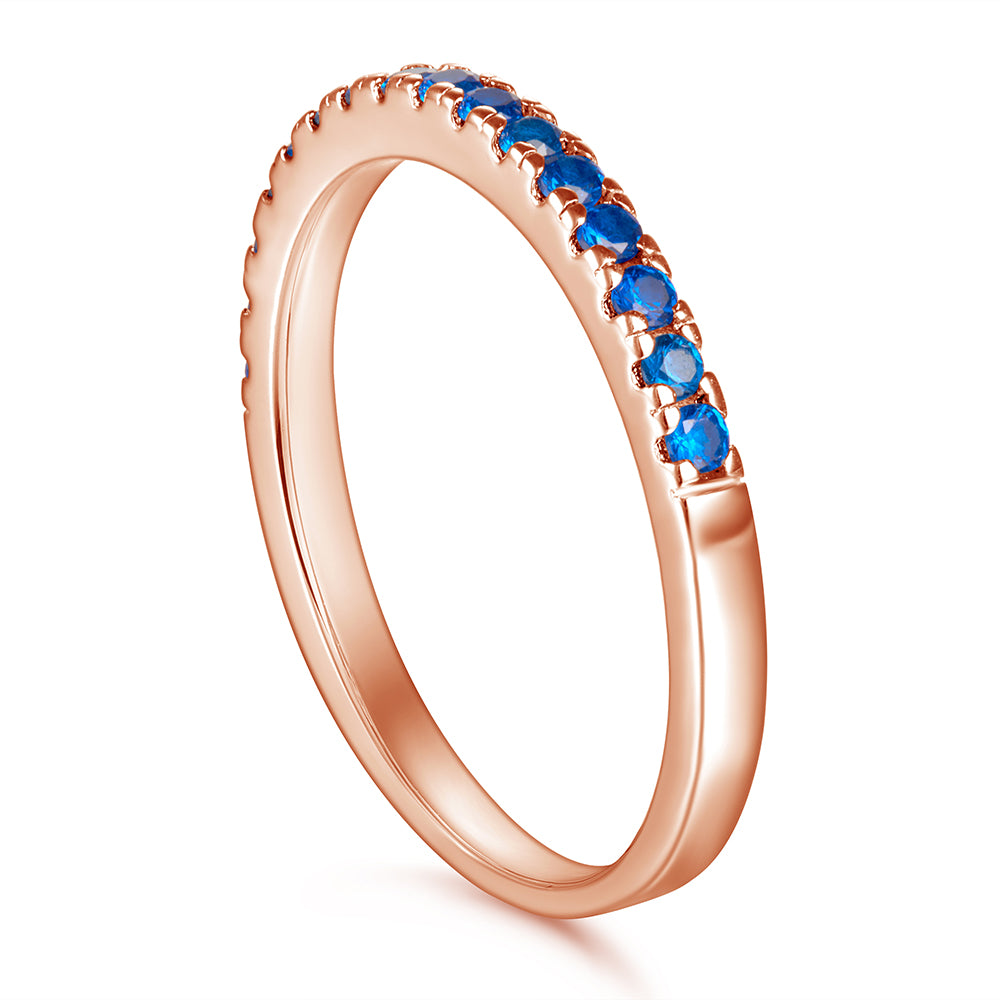 Silver Band Ring with Tiny CZ Diamonds