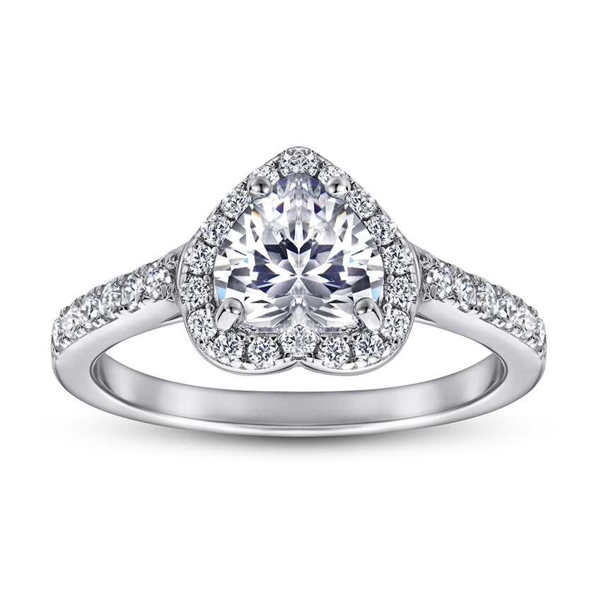 Silver Ring with Heart Shaped CZ Diamond