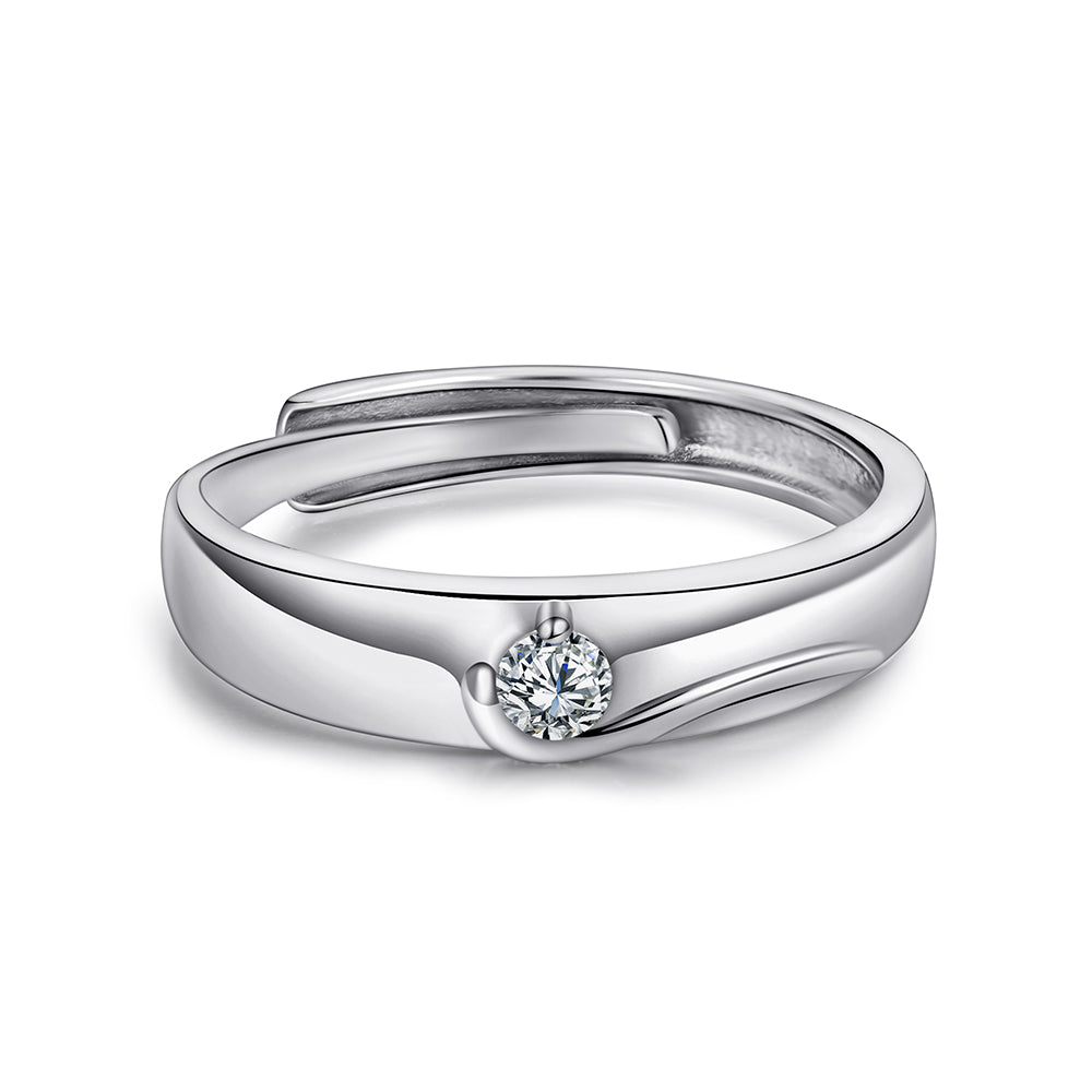 Silver Couple Rings with Creative Design