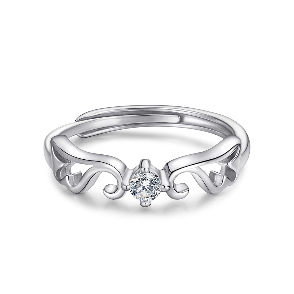 Silver Couple Rings with Creative Design