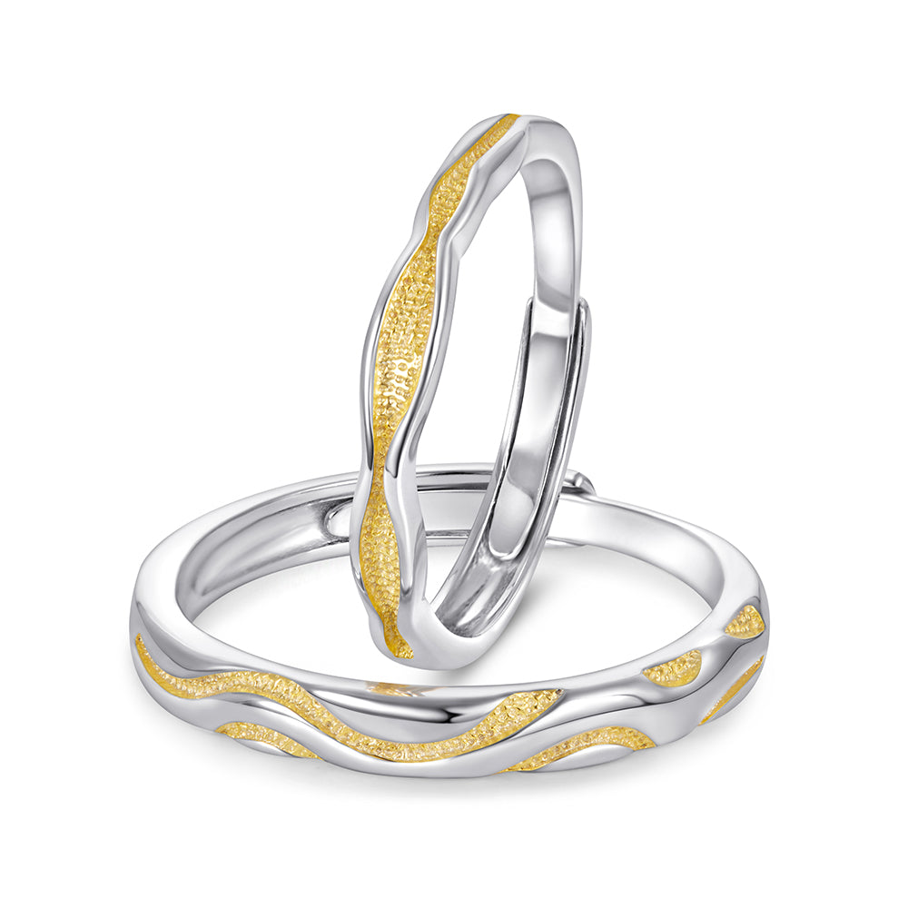 Yellow & Silver Couple Rings