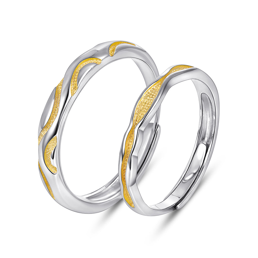 Yellow & Silver Couple Rings