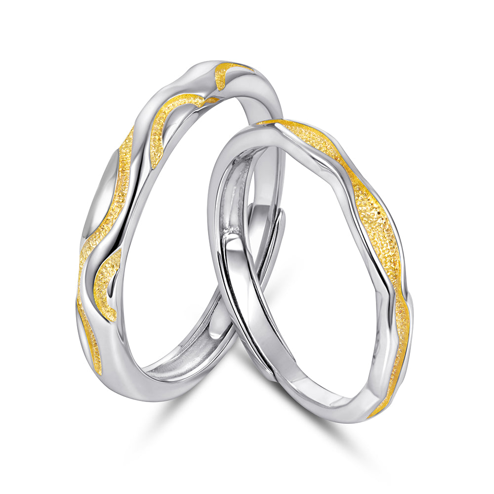 Yellow & Silver Couple Rings