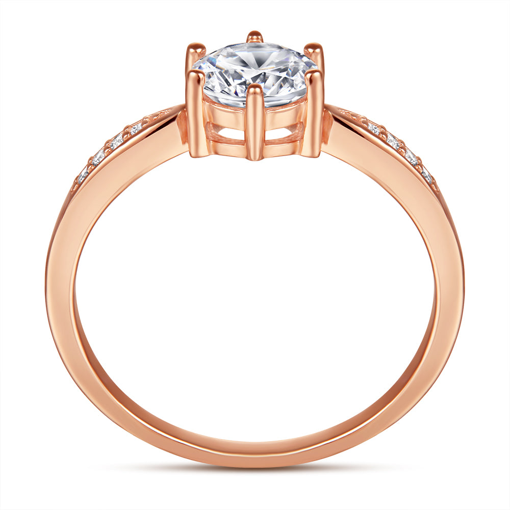 Gold Plated Silver Ring with CZ Diamonds