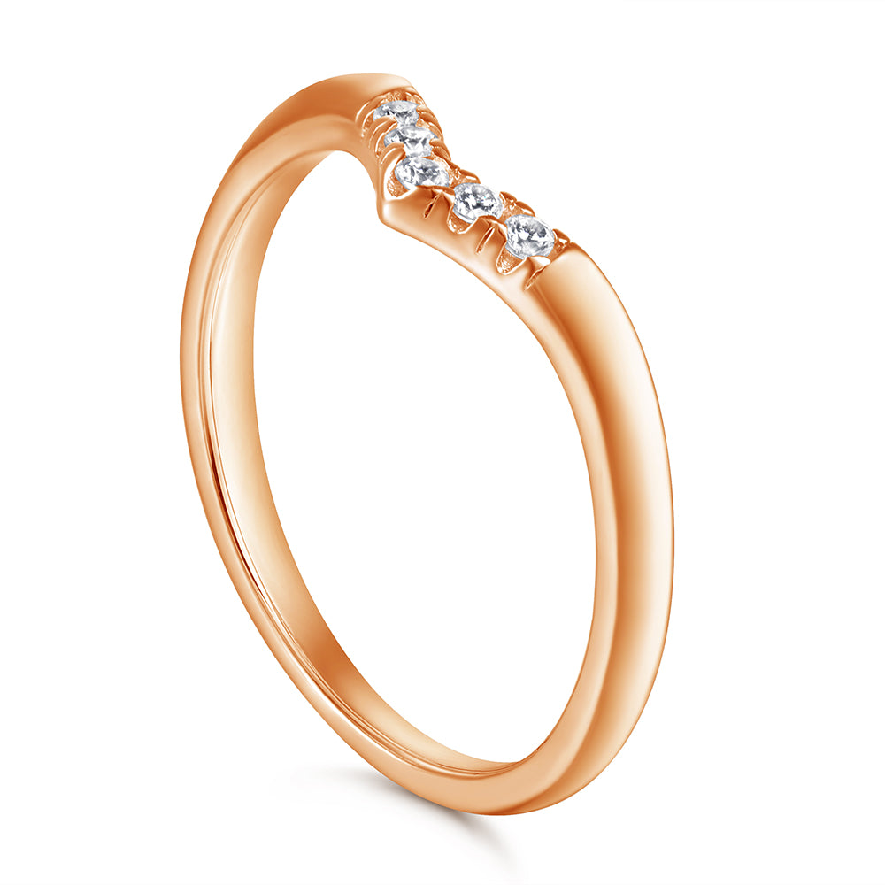 Rhodium Plated Silver Ring with Tiny CZ Diamonds
