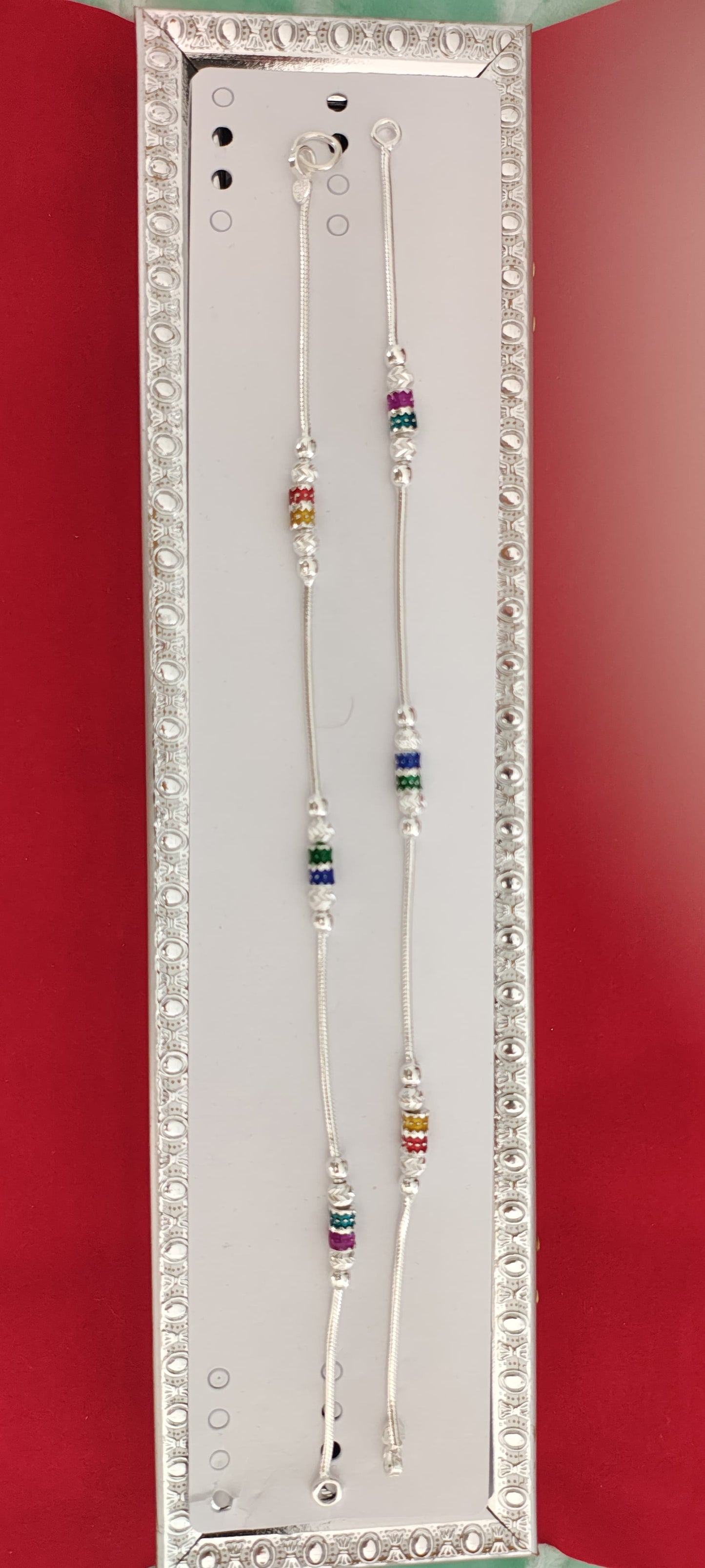 Simple but Elegant Silver Anklets with Small Pipes