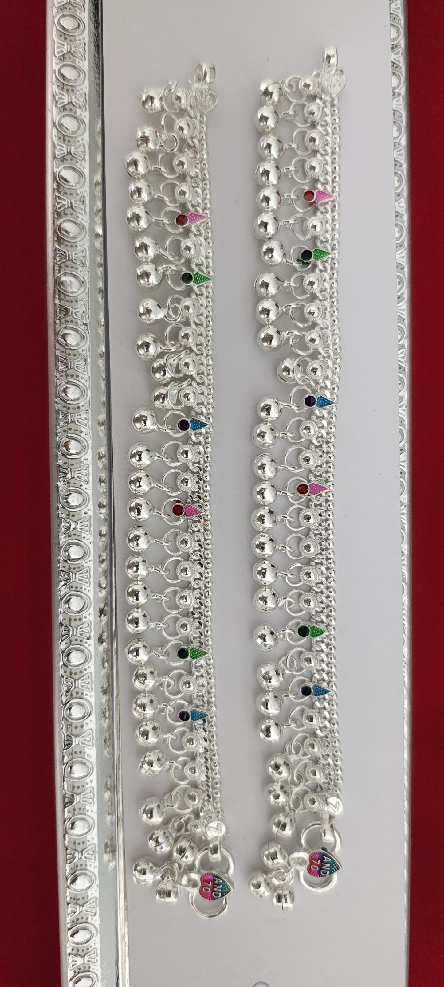 Silver Anklets with Tingling Bells for Kids