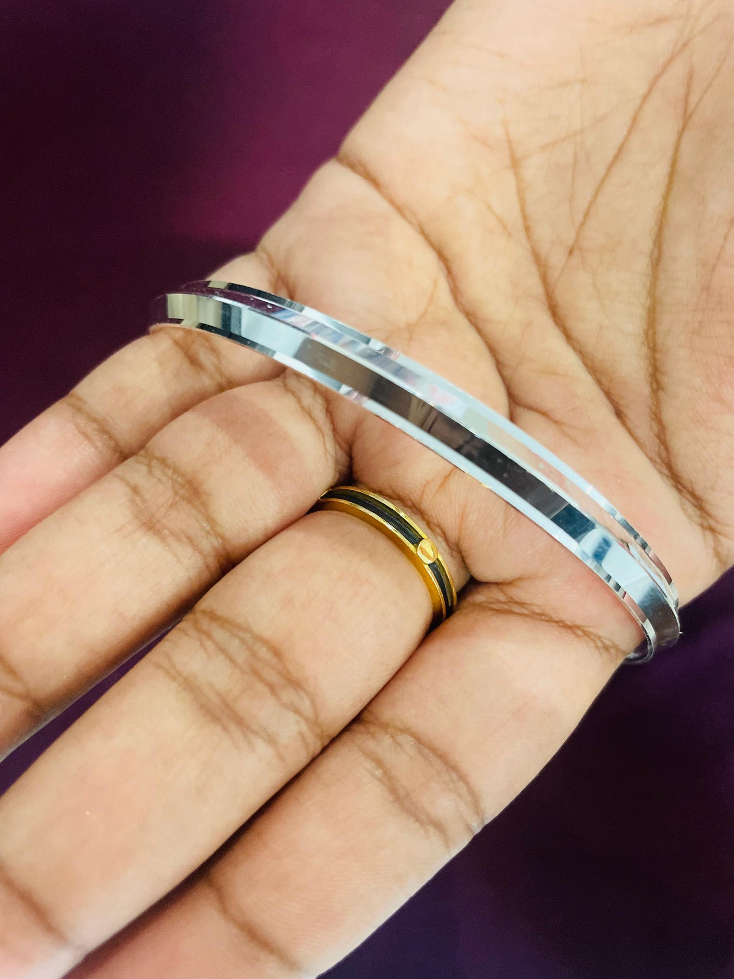 Plain Silver Kada (Bangle Style Bracelet) for Men