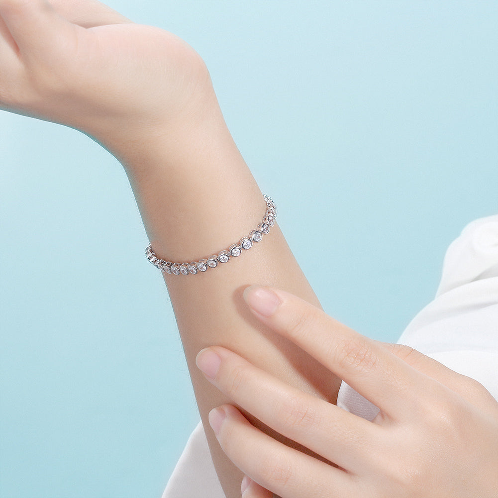 Handmade Bracelet with Round CZ Diamonds