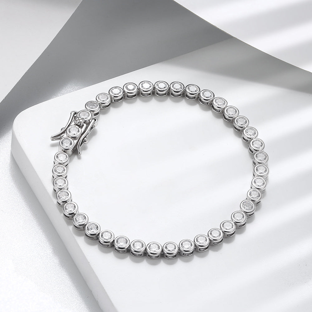 Handmade Bracelet with Round CZ Diamonds