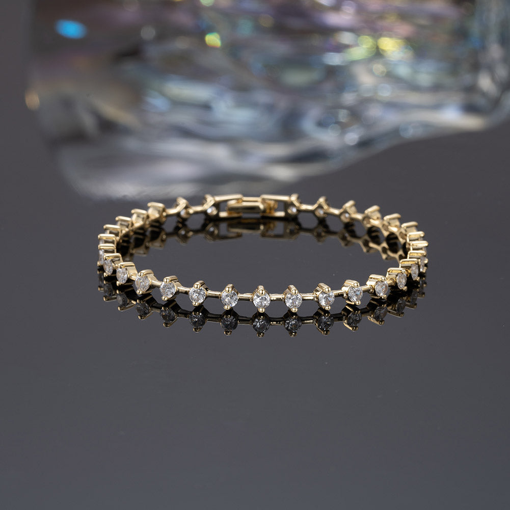 Elegant Bracelet with Round CZ Diamonds