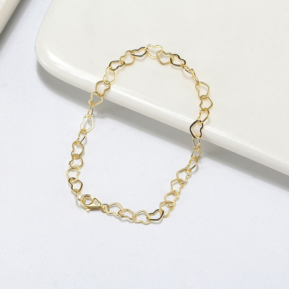 Gold Plated Love Link Bracelet