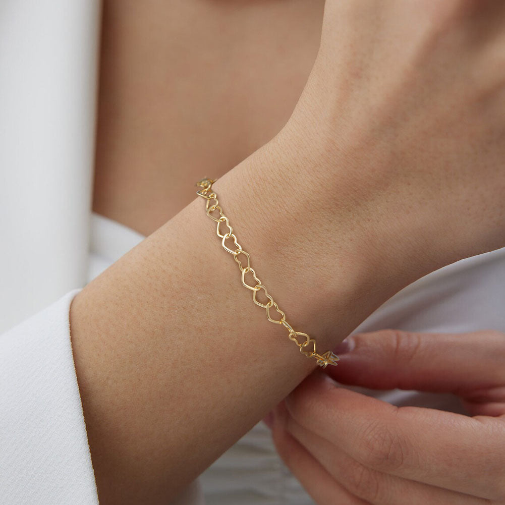 Gold Plated Love Link Bracelet