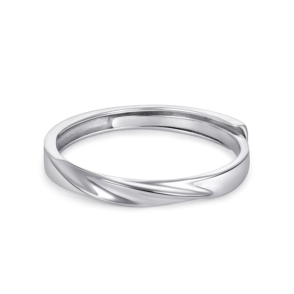 Silver Couple Rings with Spiral Finish