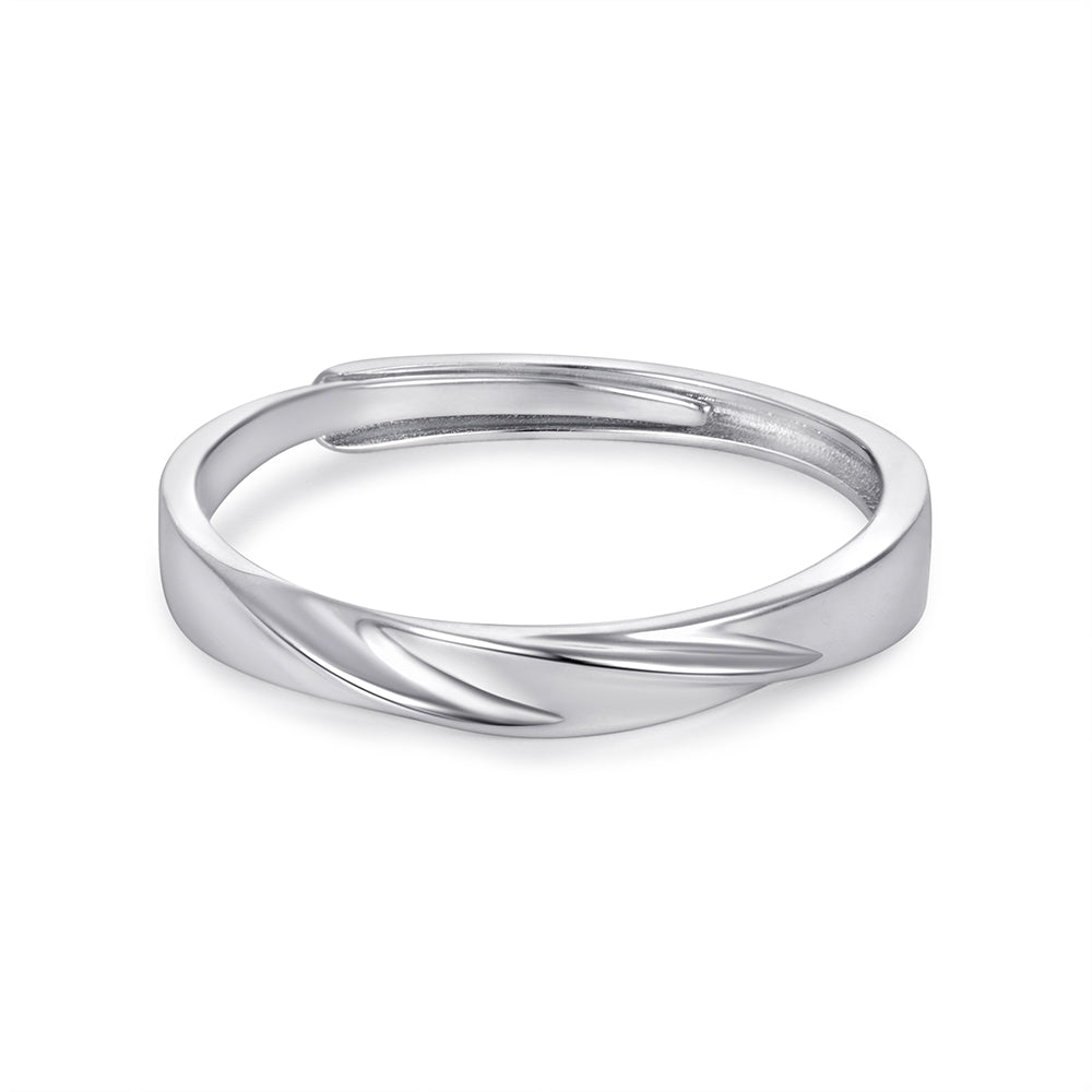 Silver Couple Rings with Spiral Finish