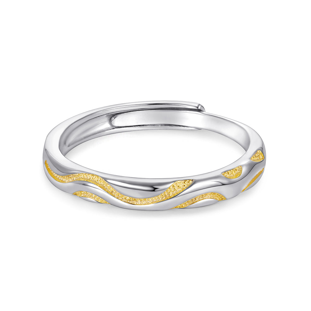 Yellow & Silver Couple Rings