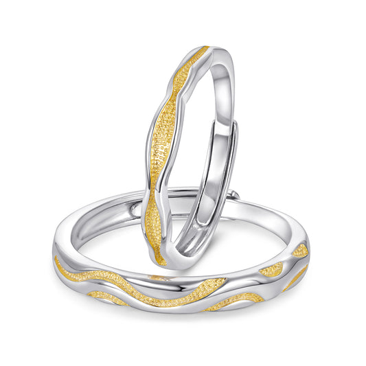 Yellow & Silver Couple Rings