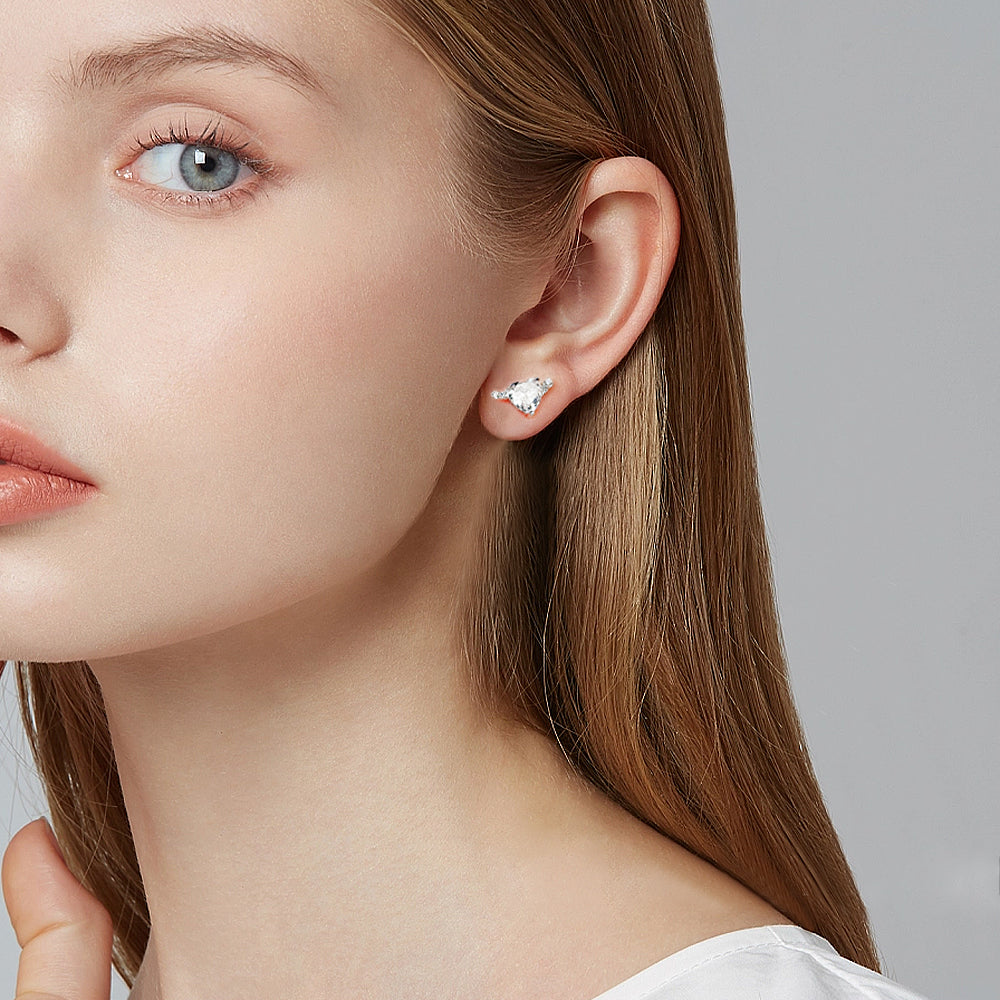 Silver Studs with CZ Stone