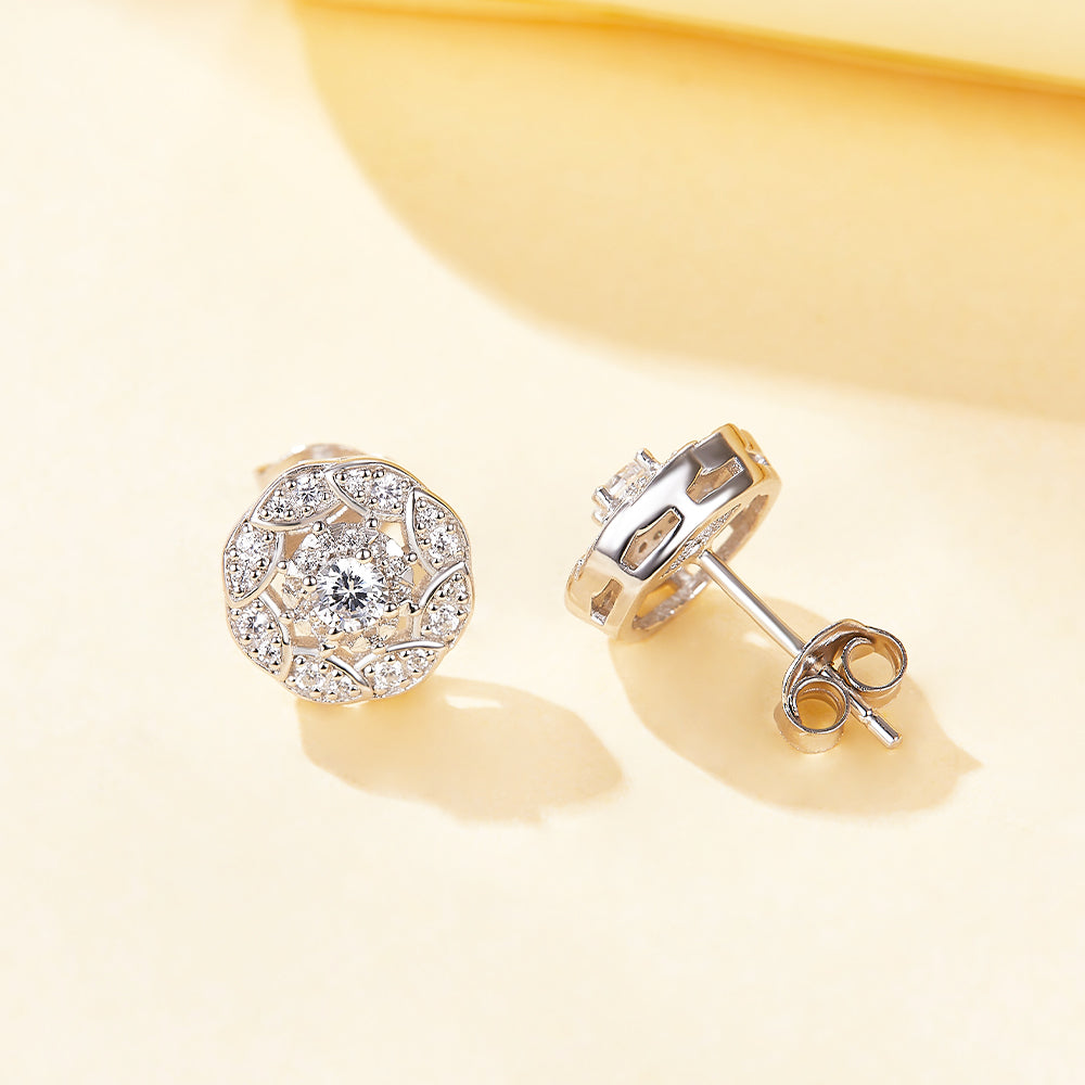Silver Studs with Round CZ Stone