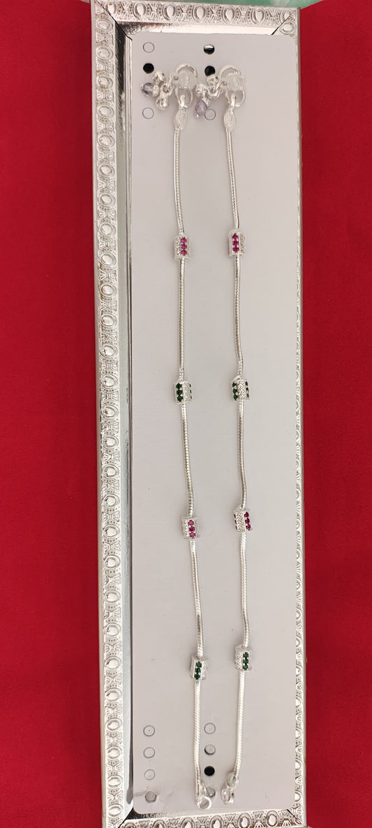 Plain and Trendy Silver Anklets