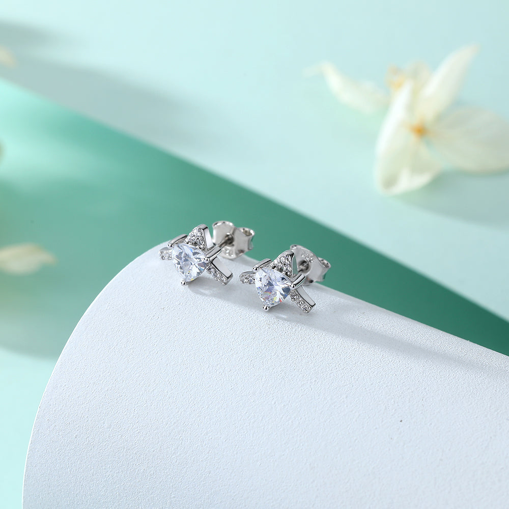 Silver Studs with CZ Stone