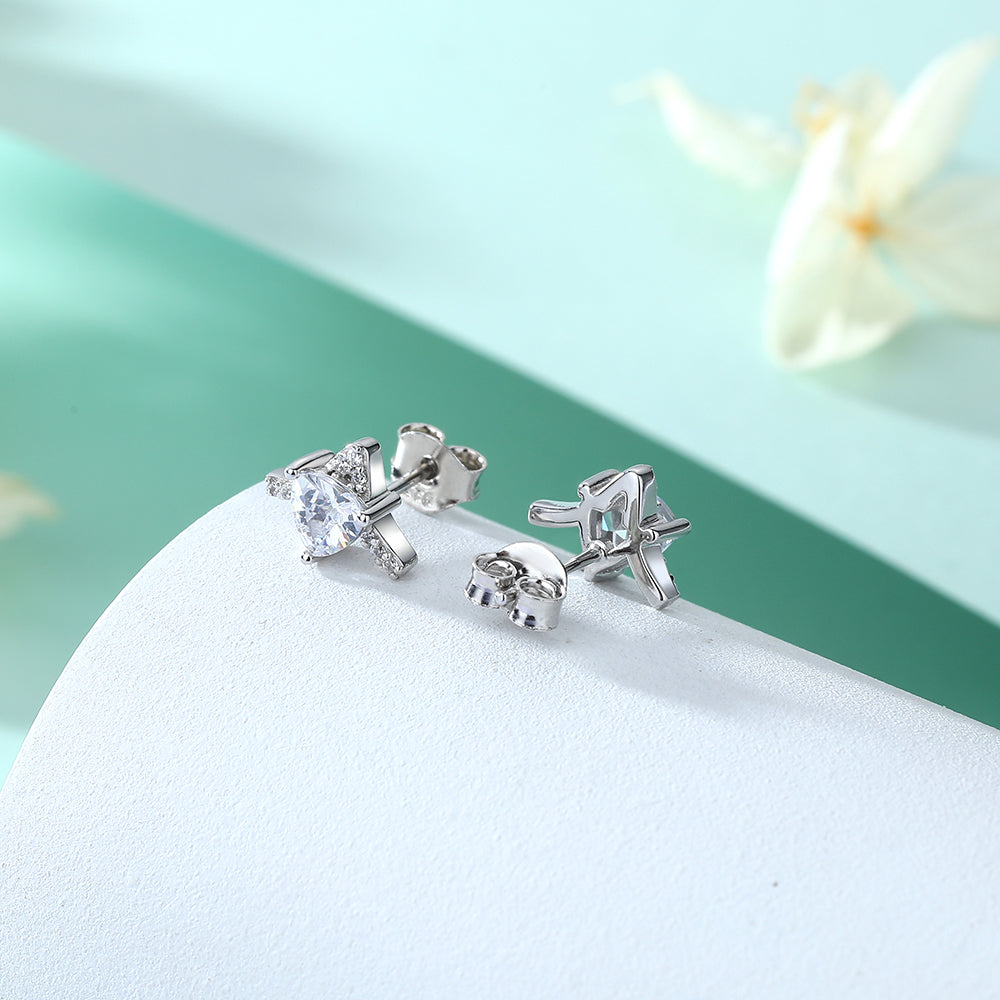 Silver Studs with CZ Stone