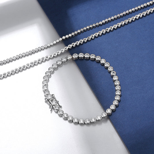 Handmade Bracelet with Round CZ Diamonds