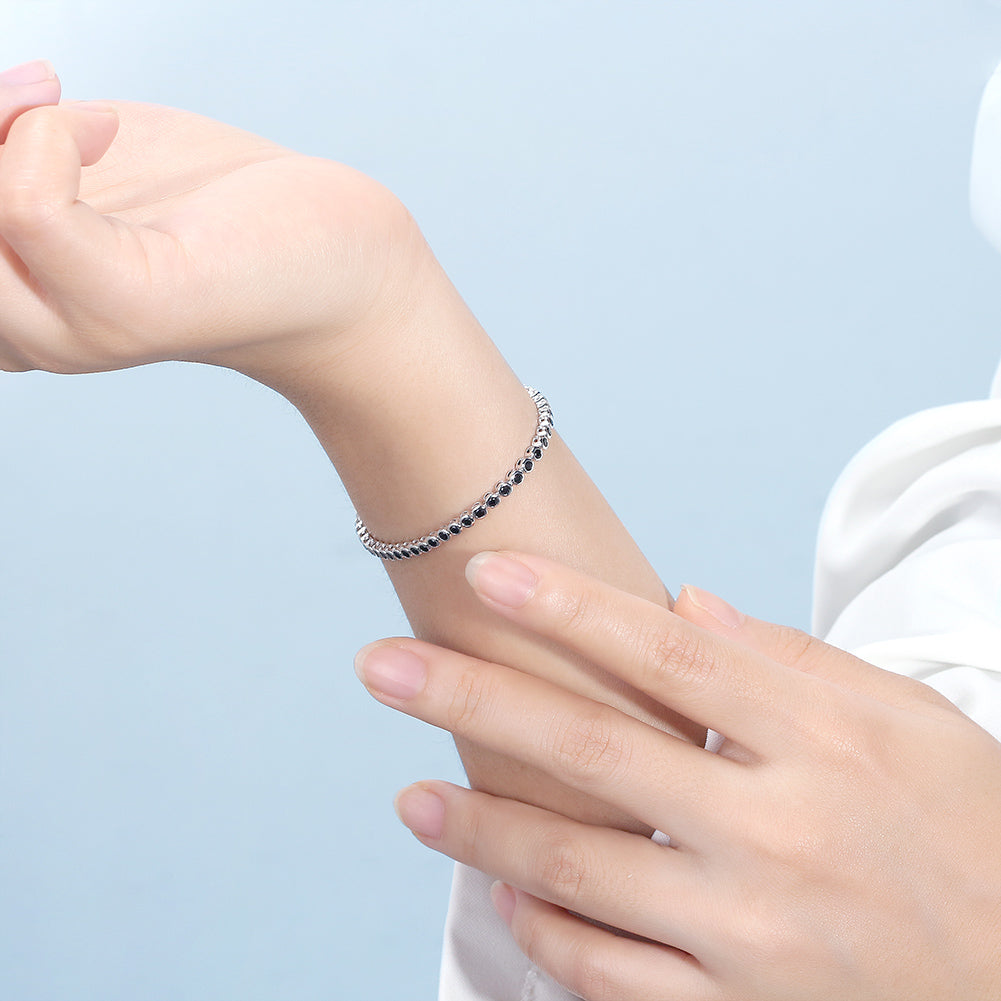 Bracelet with Round Black Beads Inside