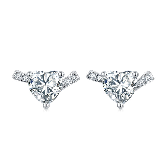 Silver Studs with CZ Stone