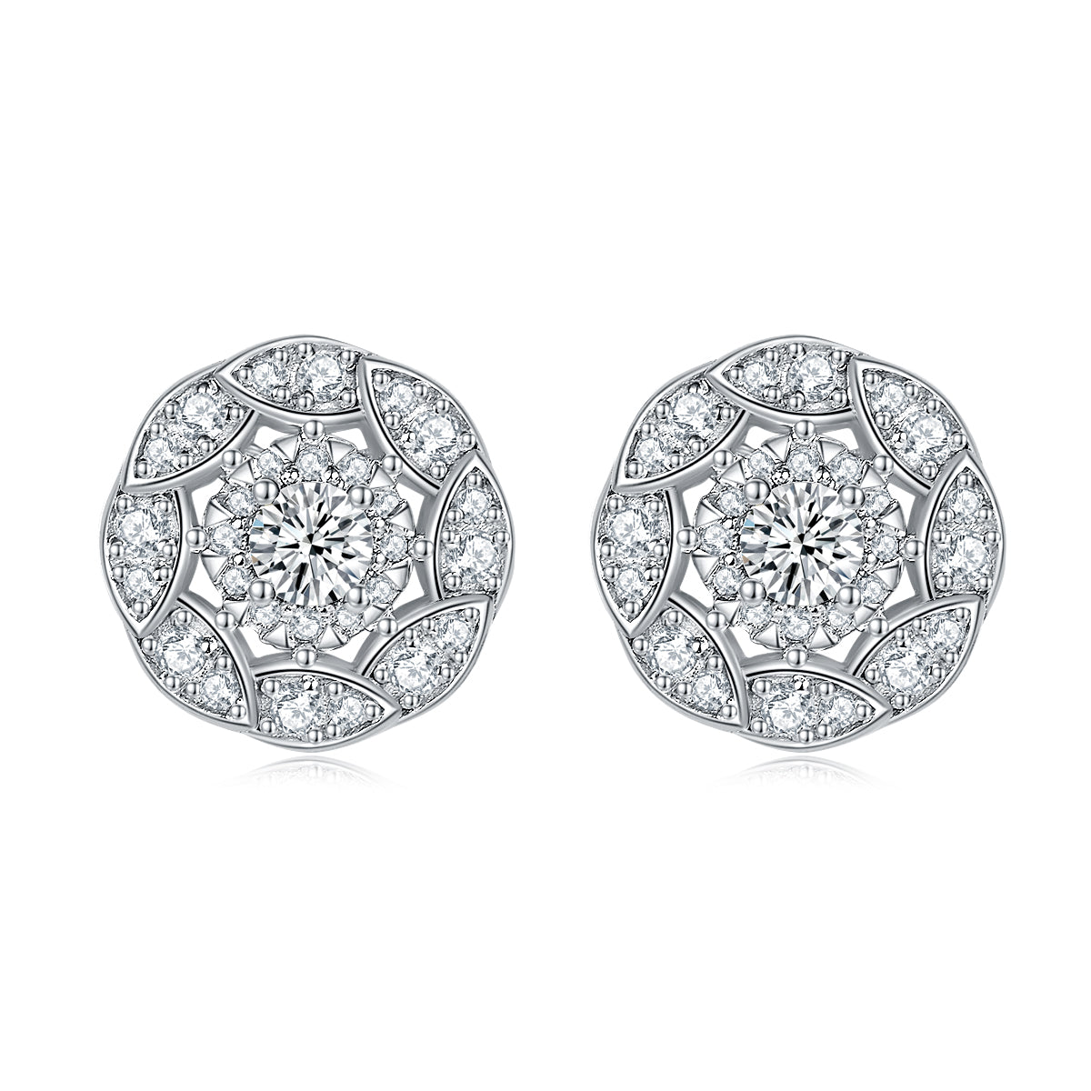 Silver Studs with Round CZ Stone