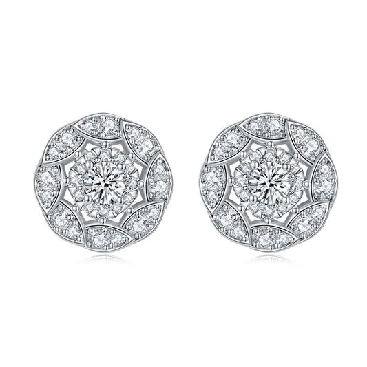 Silver Studs with Round CZ Stone
